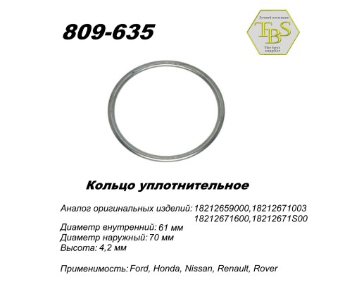 Кольцо глушителя уплотнительное, спеченное