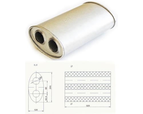 Резонатор ремонтный, универсальный