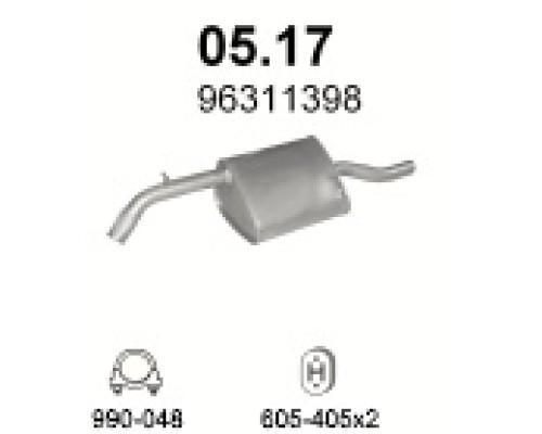 Глушитель автомобилный осн 05.17А