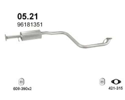 Глушитель автомобилный доп 05.21А