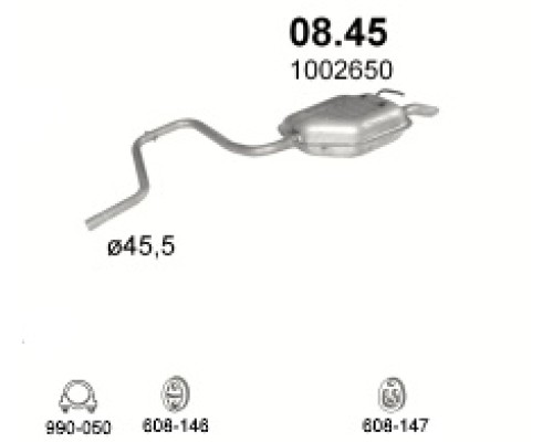 Глушитель автомобилный осн 08.45А