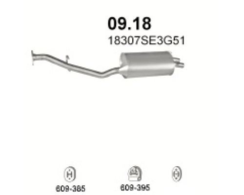 Глушитель автомобилный осн 09.18А