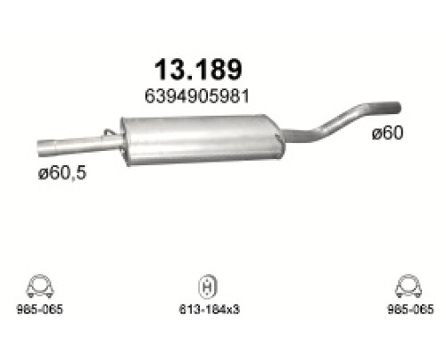 Глушитель автомобилный осн 13.189А