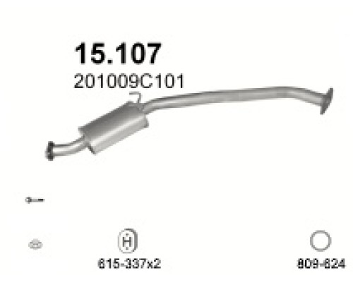Глушитель автомобилный доп 15.107А