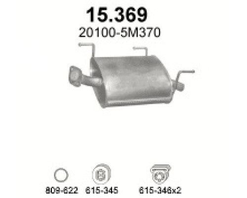 Глушитель автомобилный осн 15.369А