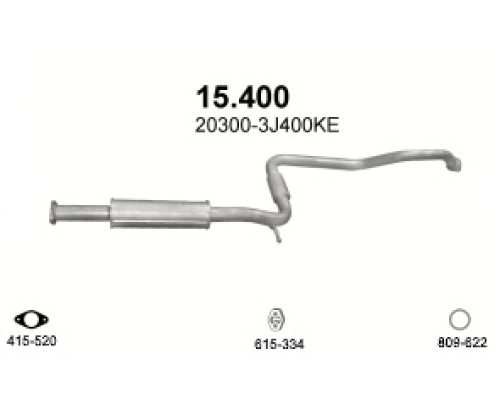 Глушитель автомобилный доп 15.400А