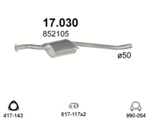 Глушитель автомобилный доп 17.030А