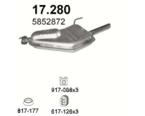 Глушитель автомобилный осн 17.280А