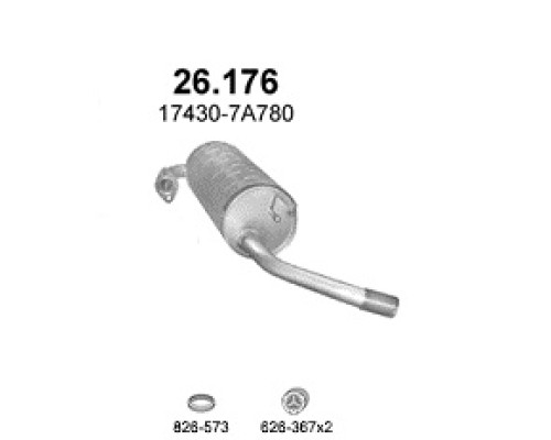 Глушитель автомобилный осн 26.176А