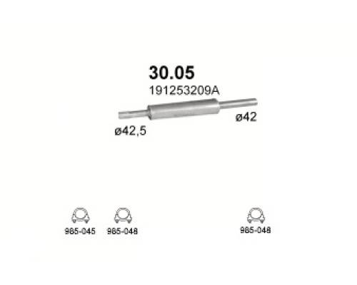 Глушитель автомобилный доп 30.05А