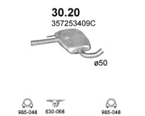 Глушитель автомобилный доп 30.20А