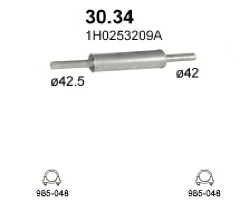 Глушитель автомобилный доп 30.34А
