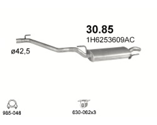 Глушитель автомобилный осн 30.85А