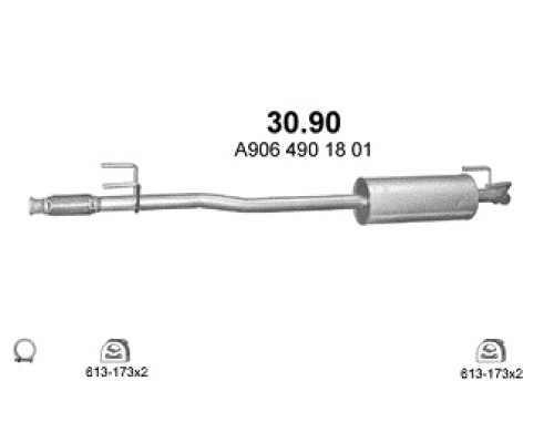 Глушитель автомобилный осн 30.90А