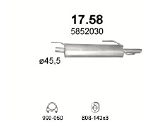 Глушитель автомобилный осн 17.58А