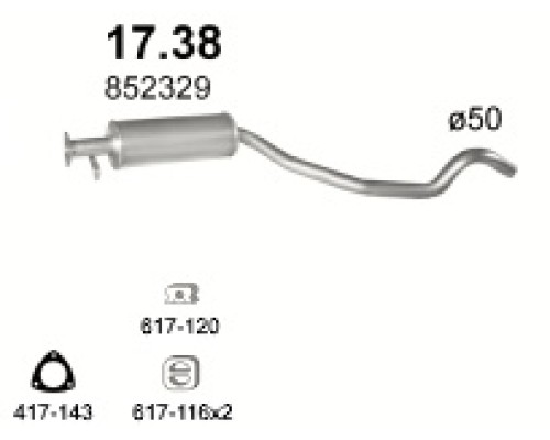 Глушитель автомобилный доп 17.38А
