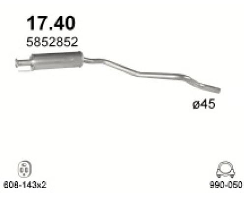 Глушитель автомобилный доп 17.40А