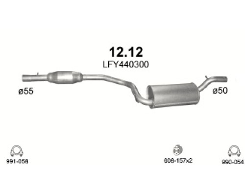 Глушитель автомобилный в сборе 12.12А