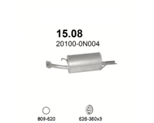 Глушитель автомобилный осн 15.08А