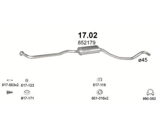 Глушитель автомобилный доп 17.02А