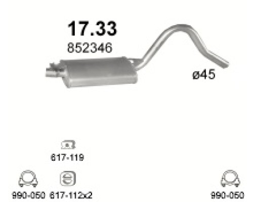 Глушитель автомобилный доп 17.33А