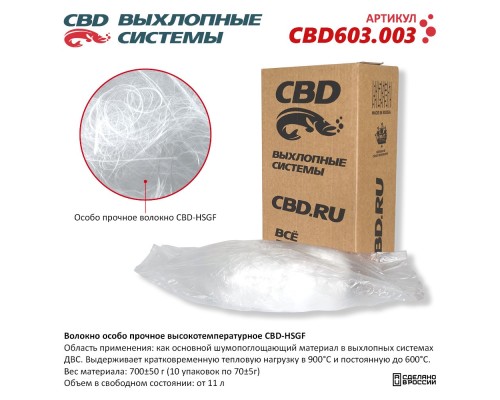 Волокно особо прочное высокотемпературное CBD-HSGF. CBD603.003
