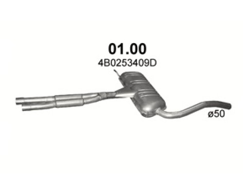 Глушитель задняя часть Audi