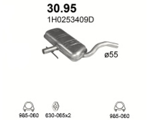 Глушитель автомобилный доп 30.95А