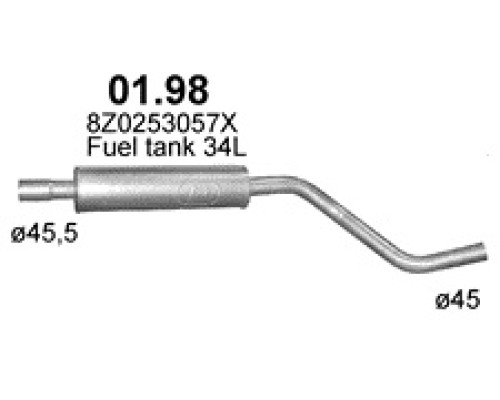 Глушитель средняя часть Audi
