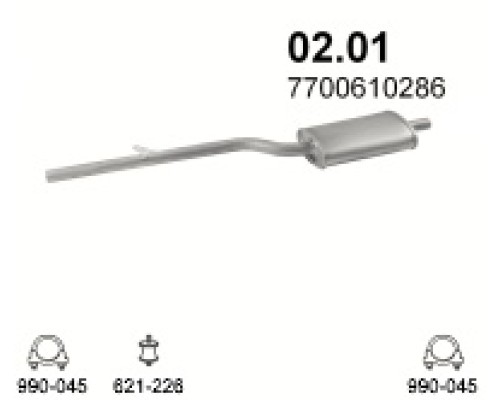 Глушитель средняя часть Renault R12