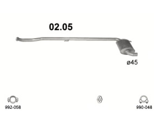 Глушитель средняя часть Dacia Solenza