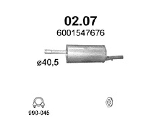Глушитель задняя часть Renault Logan