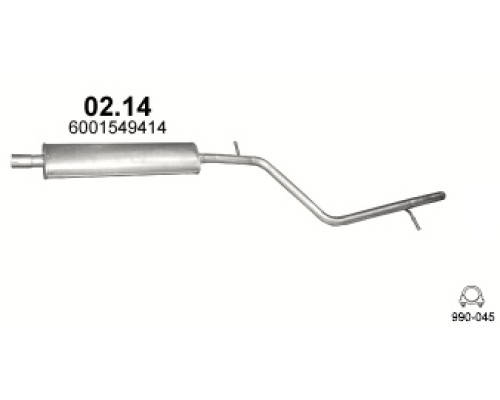 Глушитель средняя часть Dacia Logan