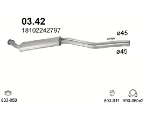 Глушитель средняя часть BMW