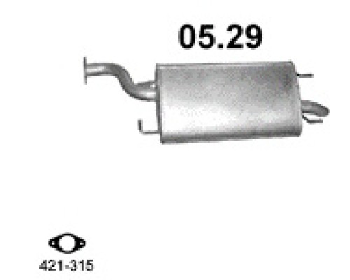 Глушитель задняя часть Daewoo Evanda