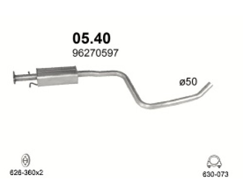 Глушитель средняя часть Daewoo Nubira