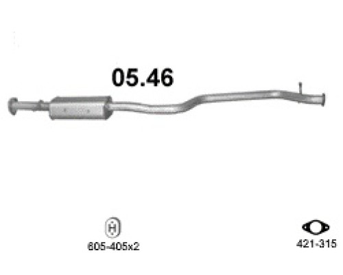 Глушитель средняя часть Daewoo Evanda