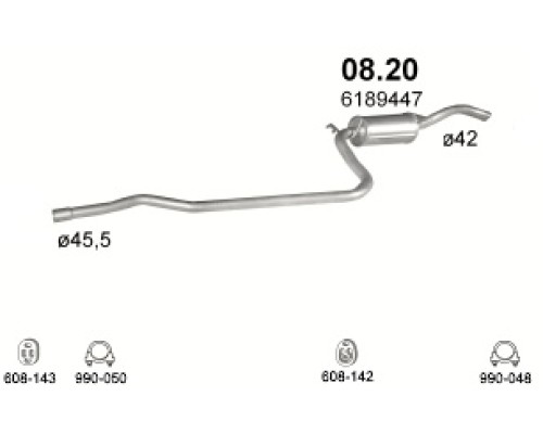 Глушитель задняя часть Ford Puma