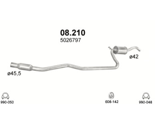 Глушитель средняя часть Ford Fiesta