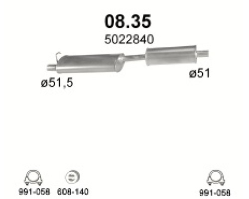 Глушитель средняя часть Ford Transit