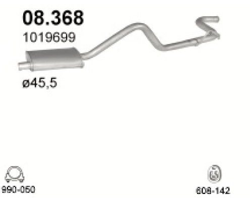 Глушитель задняя часть Ford Transit