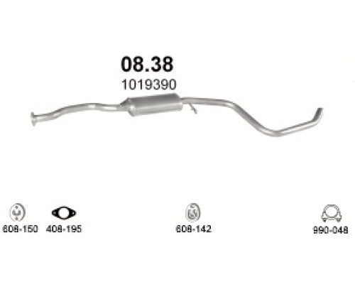 Глушитель средняя часть Ford Escort