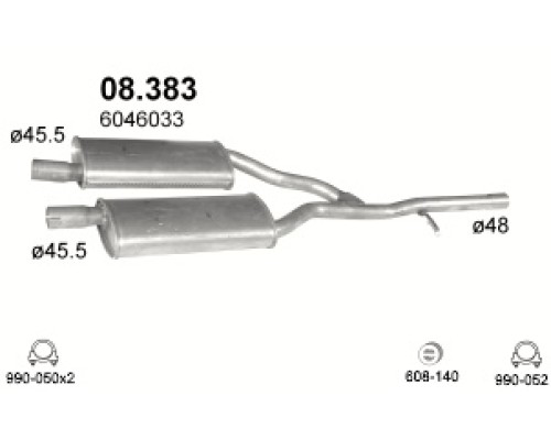 Глушитель средняя часть Ford Taunus