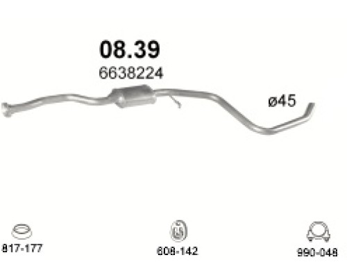 Глушитель средняя часть Ford Escort