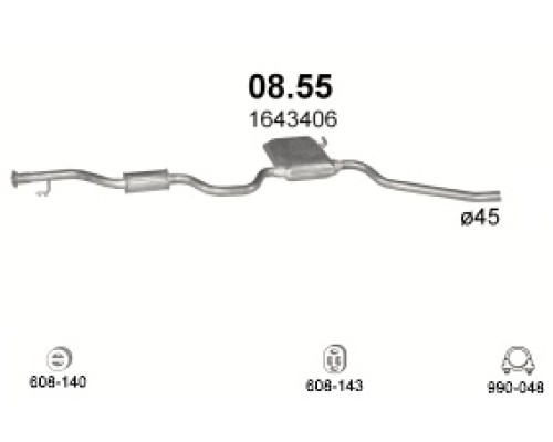 Глушитель средняя часть Ford Sierra