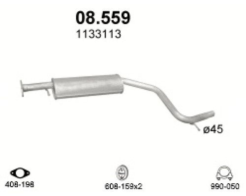 Глушитель средняя часть Ford Mondeo