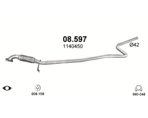 Труба выхлопная Ford Fiesta