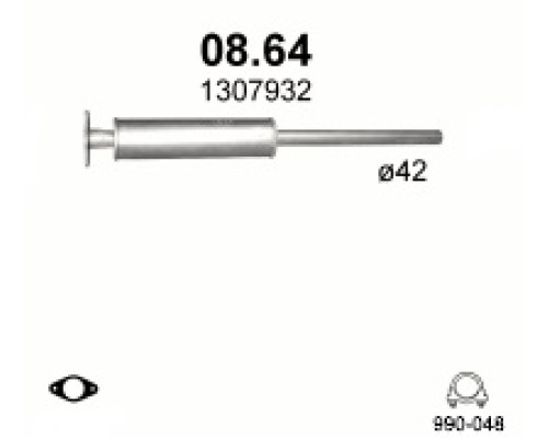 Глушитель средняя часть Ford Focus C-Max