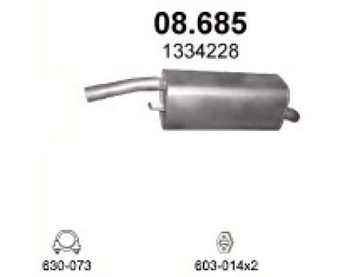 Глушитель задняя часть Ford Fiesta