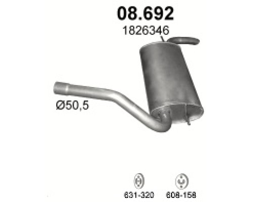 Глушитель задняя часть Ford Focus